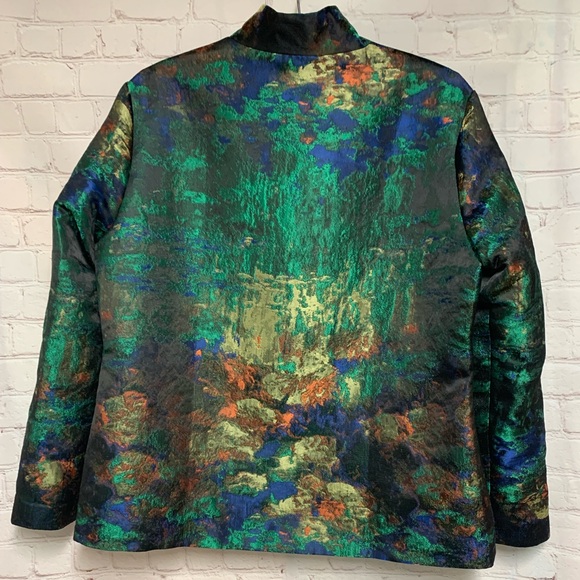 Grace Chaung Elegant Multicolor Satin Jacket Size XL - Picture 5 of 5